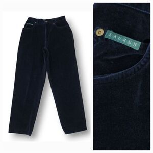 Vintage 90s Y2K Ralph Lauren Wide Leg High Rise Mom Velvet Jeans Size 10